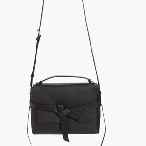 All Saints Black Crossbody Bag with Bow Detail